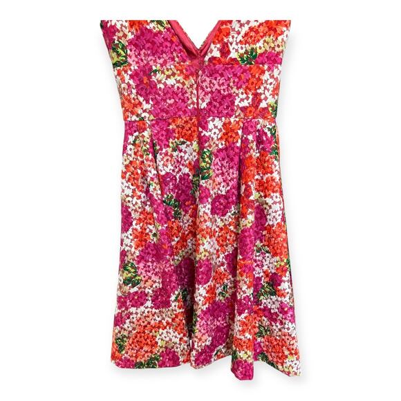 NWT Monique Lhuillier Riona size 2 Floral Embroidered Cocktail Dress Pink Rose - Picture 4 of 10